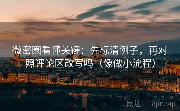 微密圈看懂关键：先标清例子，再对照评论区改写吗（像做小流程）